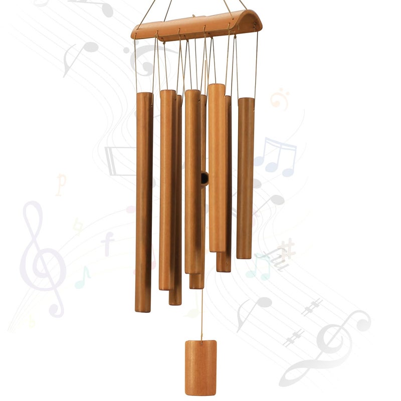 VIREKM Wind Chimes for Outside  Sympathy Wind Chimes Bamboo Windchimes Outdoors with Natural Sounds  Gifts for Mom  Indoor Outdoor Decorations for Patio Porch Garden and Backyard - Image 1